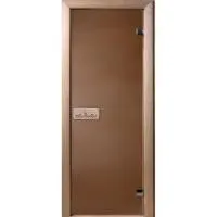 дверь бронза матовое 190*80, 6 мм 2 петли банный эксперт