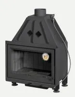 топка каминная альфа 700, патрубок ф150, черный шамот, экокамин 