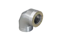 колено феррум утепленное угол 90° нержавеющее (430/0,5мм)/оцинкованное, ф130/200, по воде #